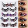 Sequins Glitter Wispy Mink Lashes Colored Lashes Christmas False Eyelashes Lashes With Color