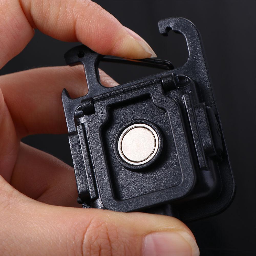 Mini Warning Safety Light LED Floodlight Mini Keychain Light Portable Lights COB LED Flashlight