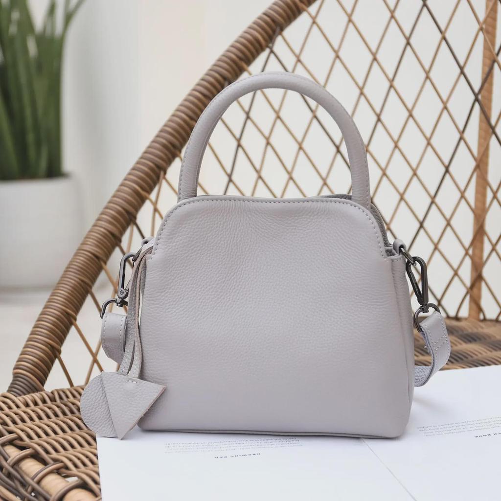 Genuine Leather Women's Top-Handle Shoulder Bag - Elegant European & American Style 2025