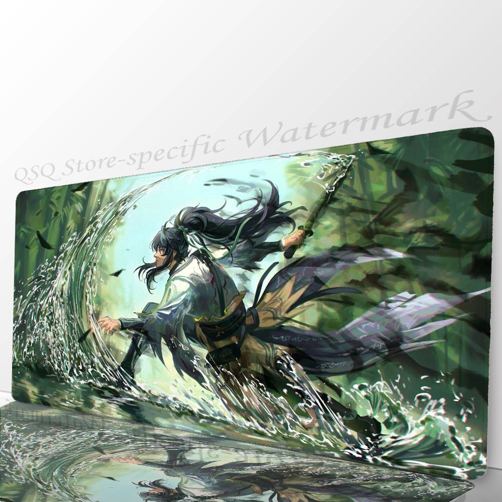 Qiuyuan Аниме W-wuthering Waves Коврик для мыши Нескользящий Подходит для офисных компьютеров Ноутбуков Игровых столов E-sports Клавиатуры XXL