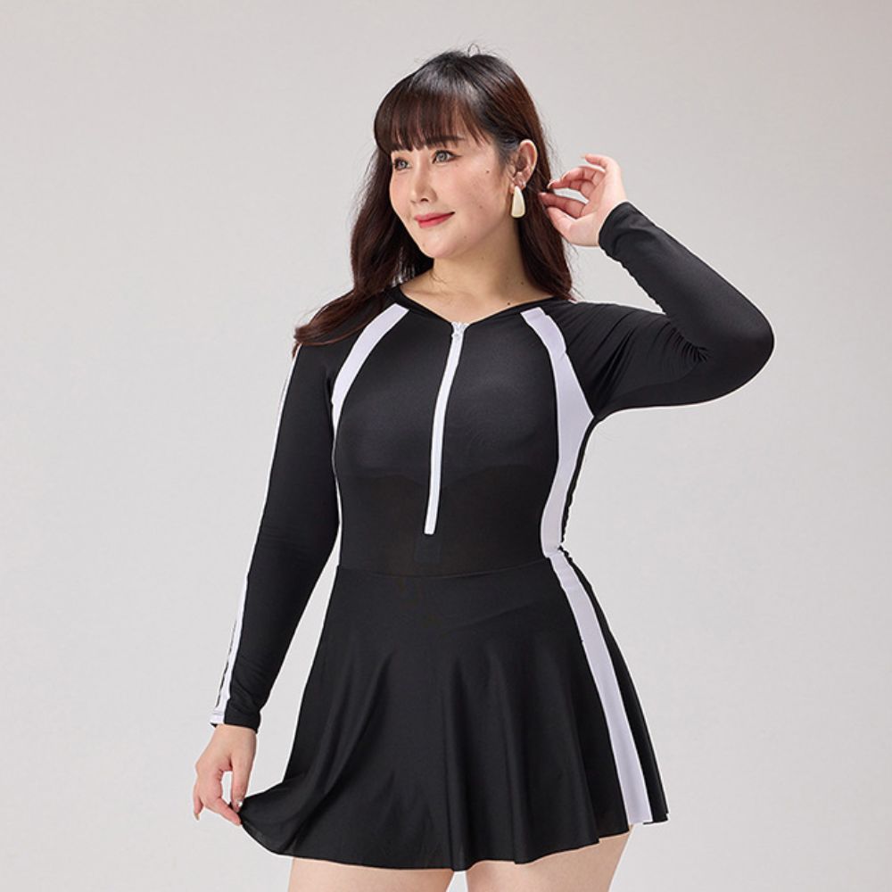 Anti-exposure Women's Long Sleeve Swimsuit Elastic Sports Training Swimsuit Student