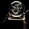 Dragon Crystal Ball 95mm Dragon God Zodiac Dragon Ornament Artificial Crystal Round Ball with Base New Year Lucky Charm Carving Ornament Dragon Year