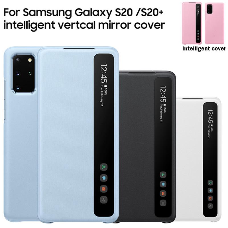 Вертикальное зеркало прозрачный смарт-вид откидной чехол для телефона Samsung Galaxy S20 S20+ S20 Plus