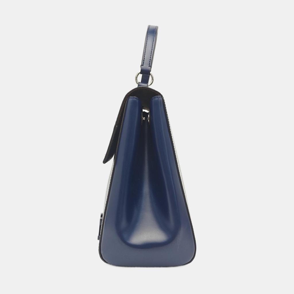 [Pre-Owned] Cluny Medium Deep Blue Epi Leather Water Wave Cluny Crossbody Bag Handbag Shoulder Bag Silver Hardware Detachable Shoulder - Good #B368VV