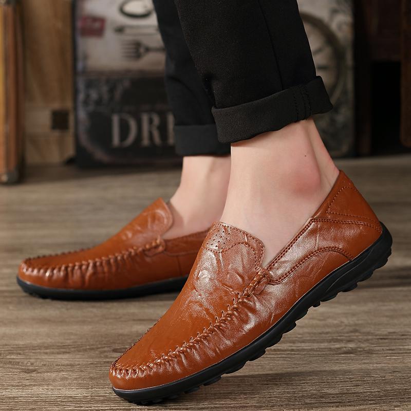 New Men's Spring and Autumn Business Casual Shoes, Leather Shoes, Loafers, Walking, Large Size, Work and Banquet Men's Shoes