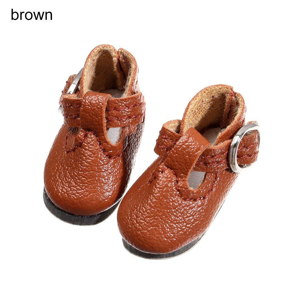 1 Pair 2.8*1.2cm Multicolor PU Leather Play House Change Clothes Game Doll Shoes Dolls Accessories