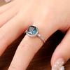 Huitan Simple Elegant Cushion Blue Cubionic Ring для женщин, цветные кольца на годовщину свадьбы, женские модные украшения