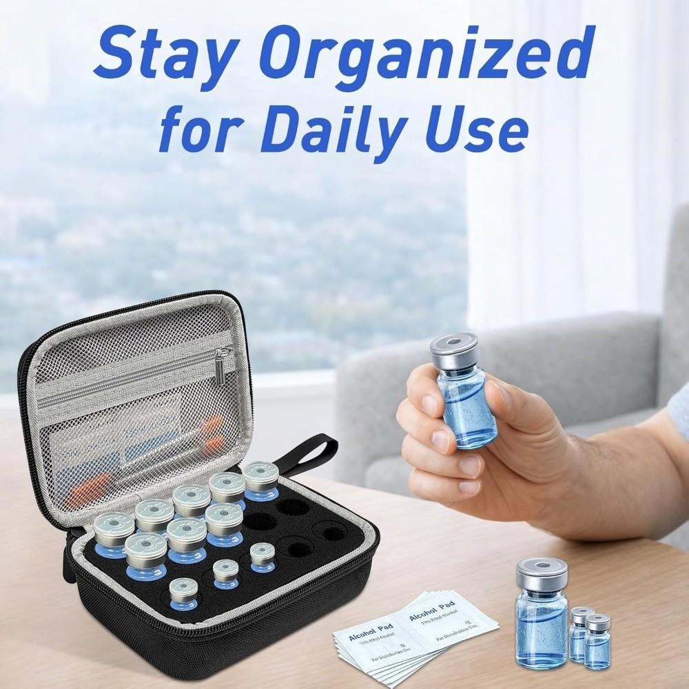 Waterproof Insulin Vial Storage Case 15 Slots Insulin Organizer Home Travel Use