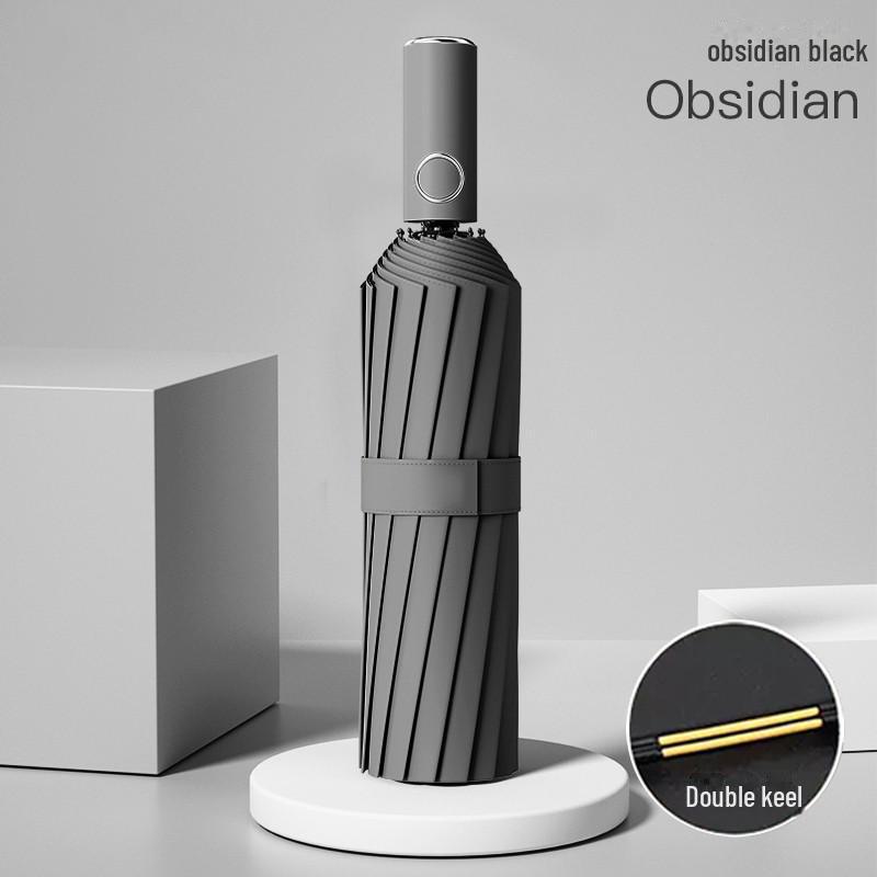 Автоматический складной зонт с двумя килями, 72 кости, женский, ветроустойчивый, солнцезащитный козырек двойного назначения, защита от УФ-излучения, подходит для использования в солнечную и дождливую погоду.