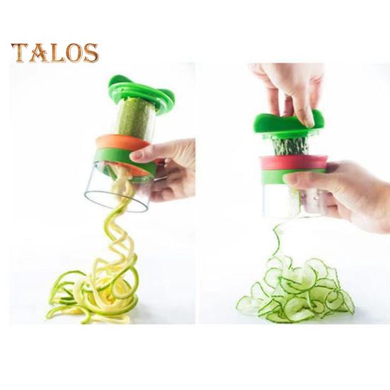 Роторная терка из нержавеющей стали, спиральная терка для овощей с 3 лезвиями, ручной кухонный инструмент для картофеля, огурцов, моркови