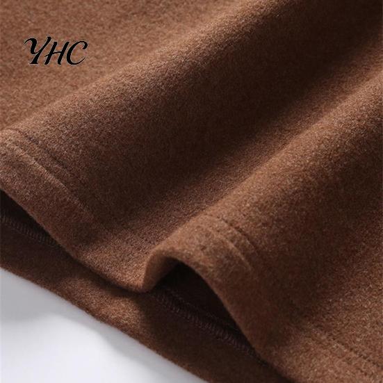 Trendy Men Tops Spring Autumn Top Neck Protecting Half-high Collar Double-sided German Velvet Slim Fit Basic Stretchy Long Sleeves Pullover Sweatshirt