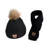 Kids Winter Hat Scarf Set Soft Knitted Warm Pom Pom Skull Cap And Neck Warmer Cold Weather Set for Boys Girls Toddlers