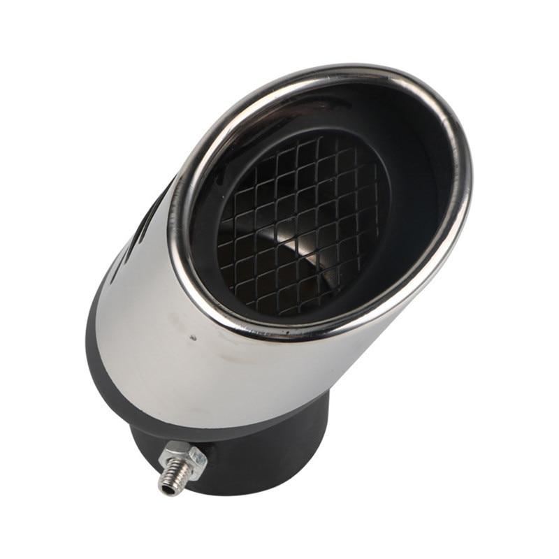 Универсальный автомобильный глушитель выхлопной трубы, выпускное сопло хвостовой трубы, концевая сетка для ремня, автомобильная выхлопная система, овальный ID 60 мм, нержавеющая сталь