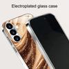Позолоченный чехол для телефона из закаленного стекла, совместимый с Galaxy S26 S25 S24 S23 S22 Ultra Plus. Имеет премиальный золотисто-коричневый дизайн.