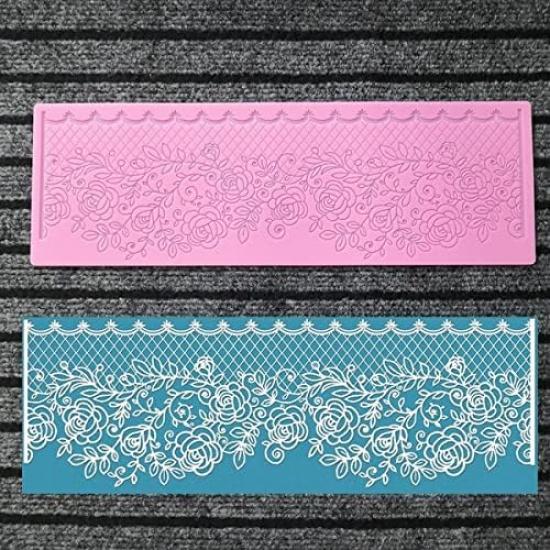 Сахарная Лоза Роза Съедобная Форма для Торта Силиконовая Кружевная Матрица для Фонданта Осенний Декор Торта Форма для Мастики Инструмент для Топпера Капкейка Глазурь Отпечаток Конфет