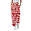 Женские повседневные модные рождественские принтованные повседневные брюки спортивные брюки длинные брюки брюки с эластичной резинкой на талии
