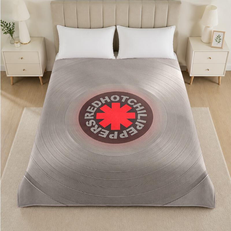 Red Hot Chili Peppers Print Flannel Blanket Cozy Lightweight Plush Throw Blanket For Bed Sofa Household Use