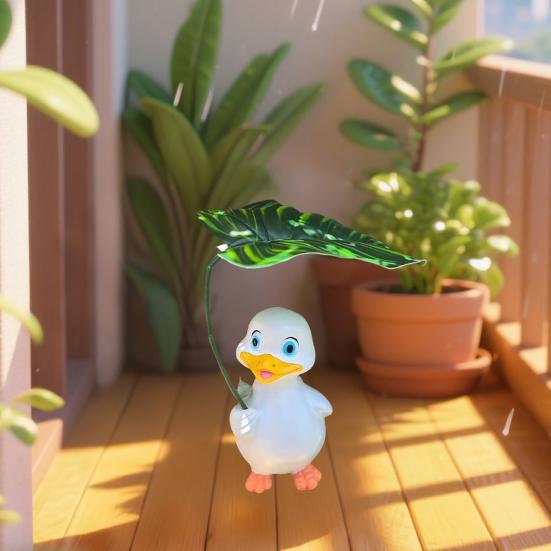 Садовая утка со статуэткой с зонтиком, смола, садовое украшение в виде утки, реалистичная утка