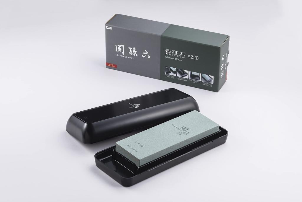 Нож Kai Seki Magoroku Грубый с хранением Сделано в AP0328 Точилка, #220, Чехол, Япония,