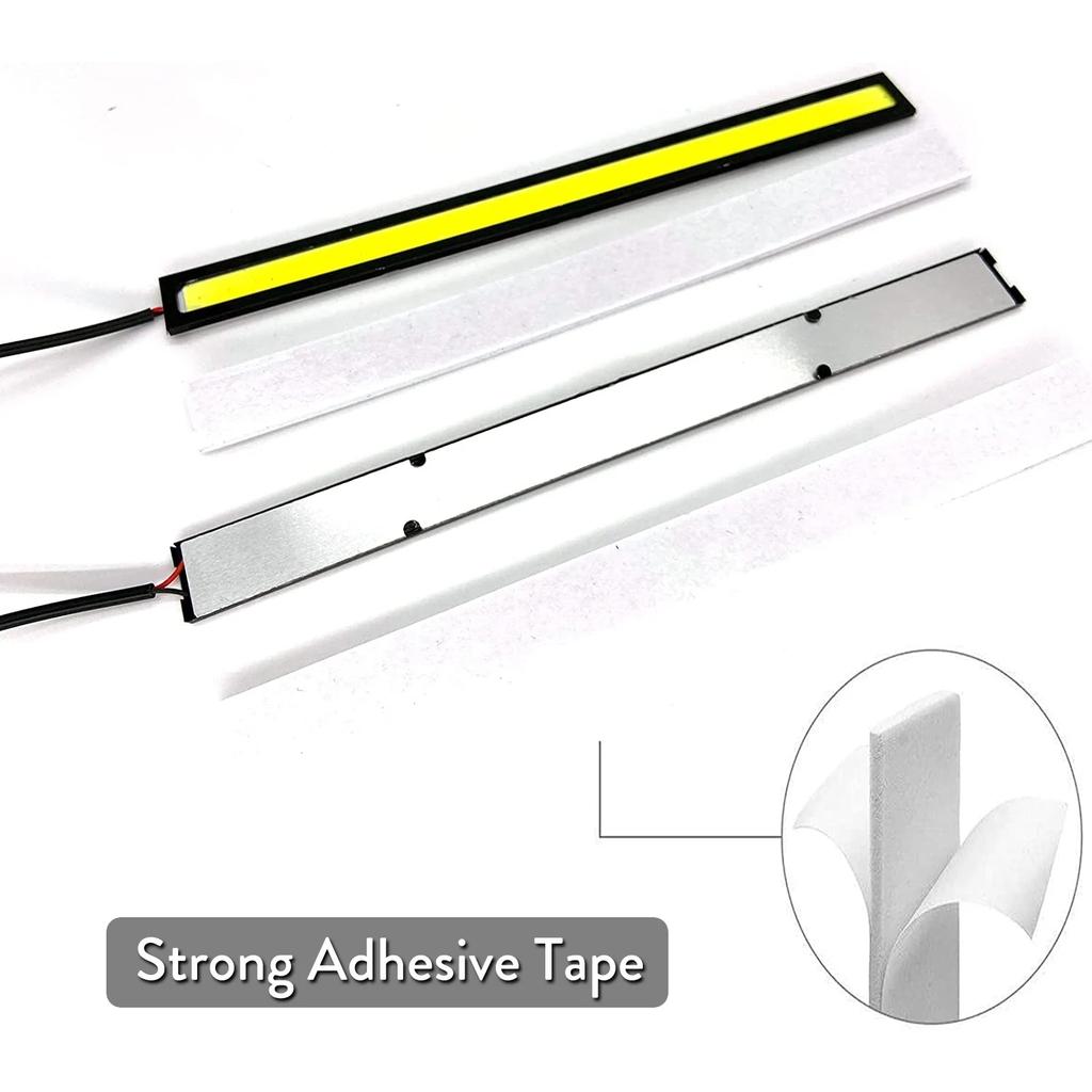 2X 16mm 17mm Led Strip Fog Light Drl White Cob Outdoor Waterproof 12v Red Car Daytime Running Auto Headl Narrow Ultra Thin