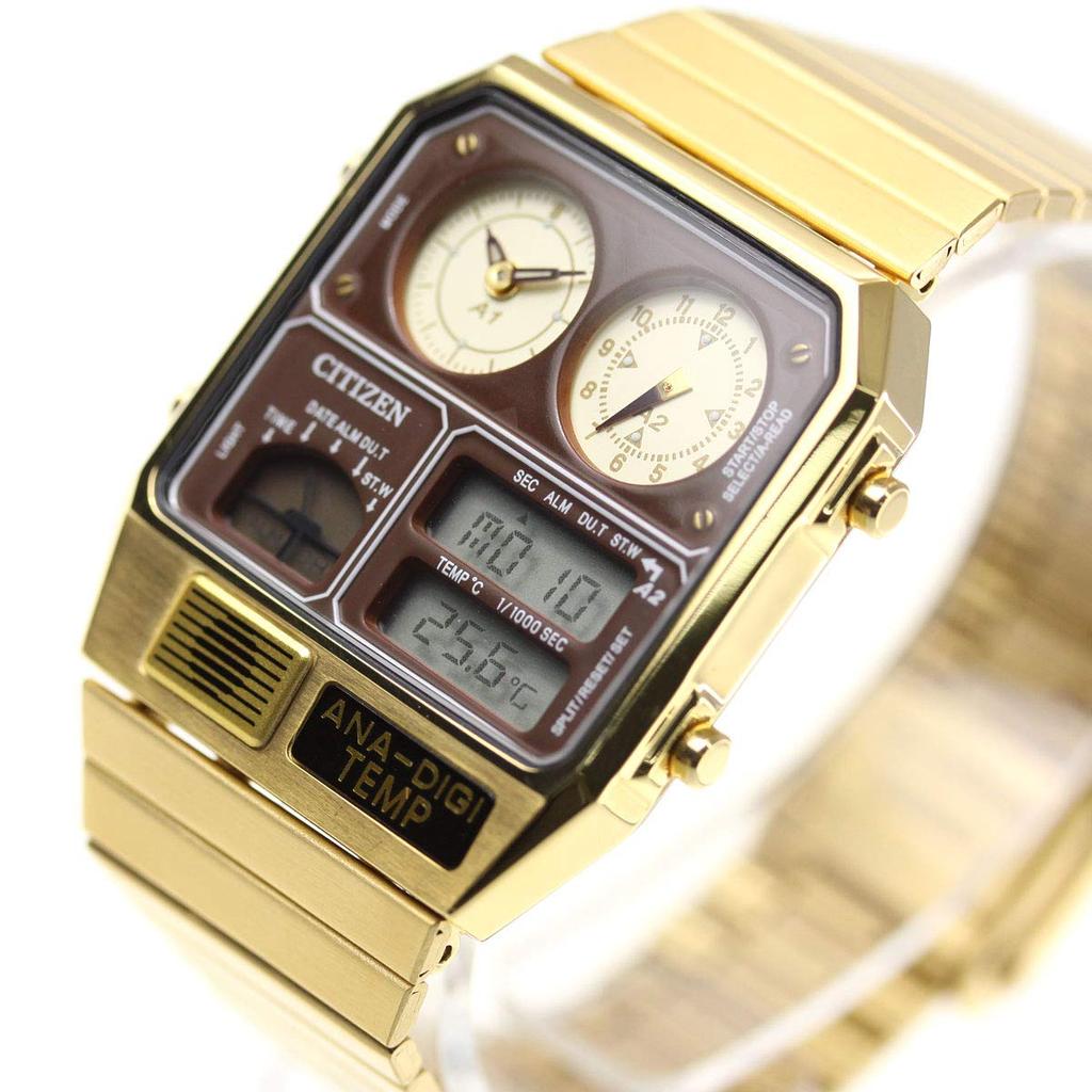 CITIZEN TEMP Reissue Model ANA-DIGI Watch, Gold, JG2103-72X