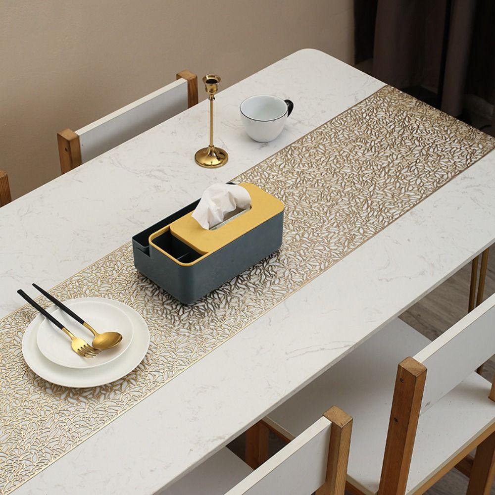 Rectangular Table Cover Anti-stain Tablecloth Long Hollow Table Runner  Banquet