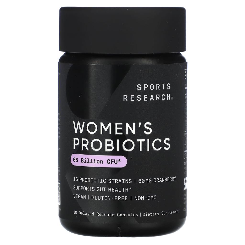 Sports Research Women's Probiotic, Cranberry + Prebiotic, 30 Delayed-Release Veggie Capsules
