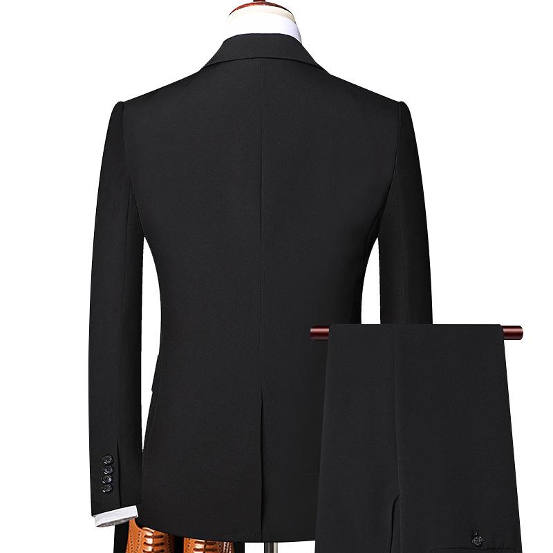 Мужской деловой повседневный пиджак, маленький костюм, облегающее банкетное свадебное платье, однотонный костюм, комплект из трех предметов