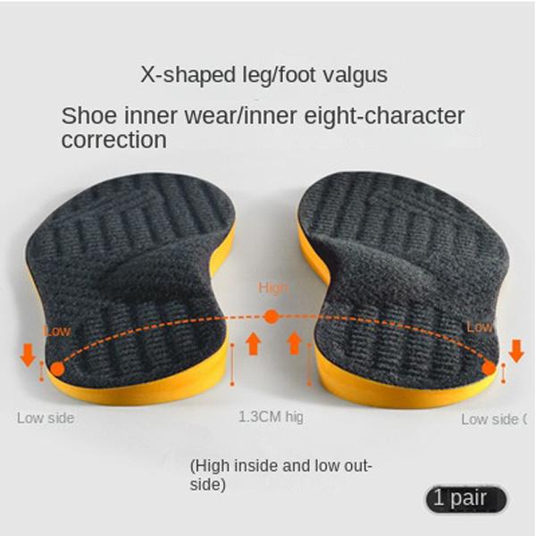 Корректированные стельки размера 32–45 для мужчин и женщин с плоской сводчатой ​​стопой, подходящие для инверсионных стелек X-образной формы для ног и стоп.