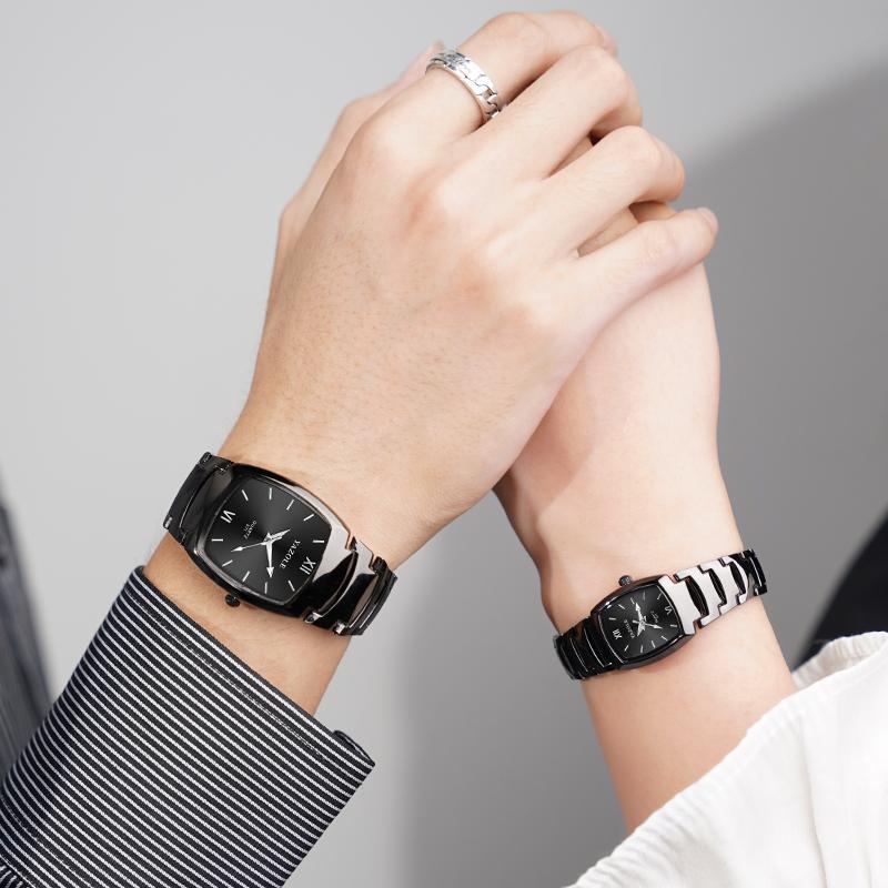 UTHAI Men's Watch Light Luxury Tungsten Steel Glow Waterproof Clock Couple Watches Women's Fashion Quartz Wristwatches Gift