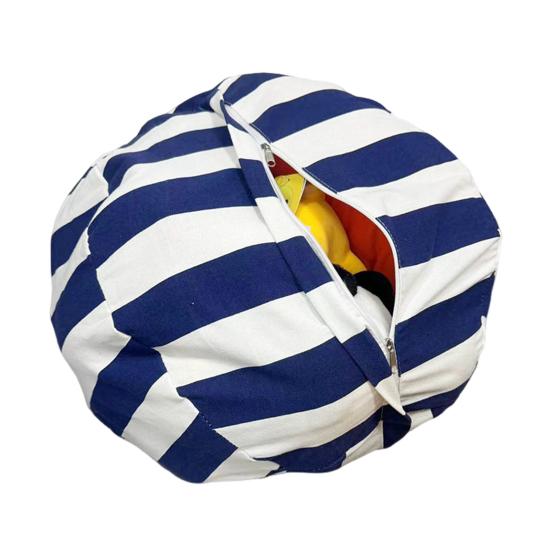 Сумка для хранения плюшевых игрушек, большая вместимость, застежка-молния, полосатый дизайн, органайзер для