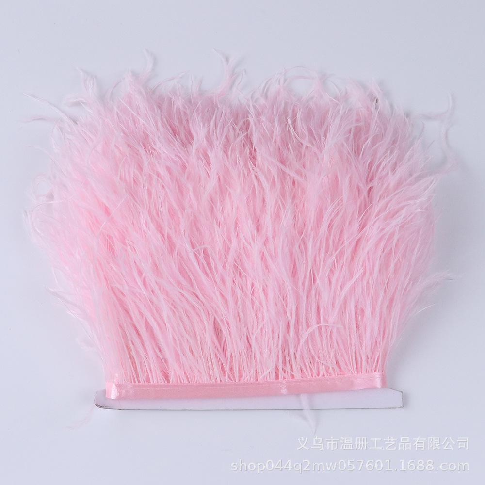 8-10 см Страусиная отделка Хаки Перьевая лента Бахрома для шитья Высокое качество Plumas Поделки Костюмы Украшение для вечеринки