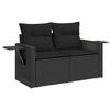 VidaXL Garden Lounge Set 7 Pcs with Cushions Black Wicker 3326416