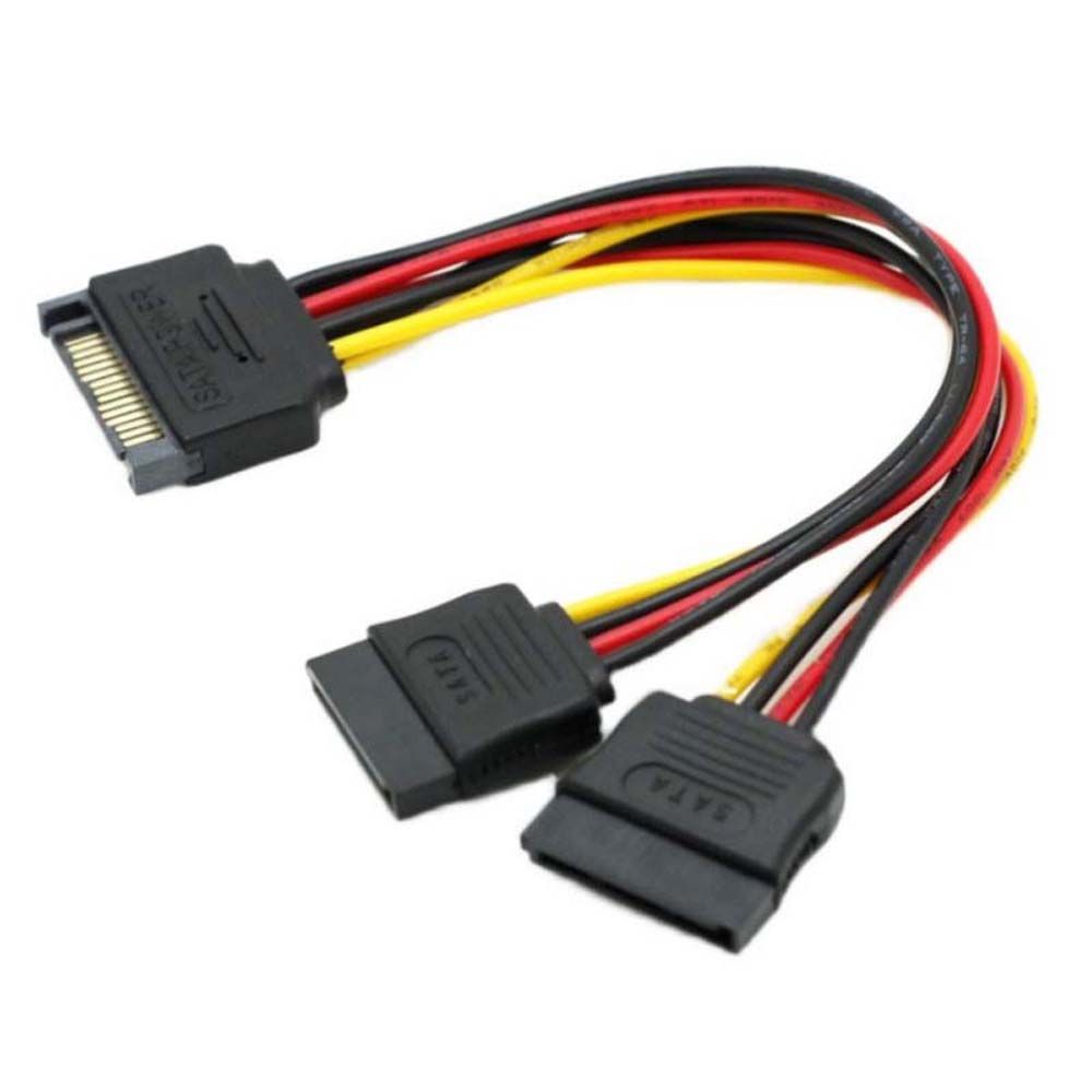 1 To 2 Extension Cable Power Lead Connector Wire PSU Cable SATA Adapter Cable Hard Disk Power HDD Splitter SATA Power Cable