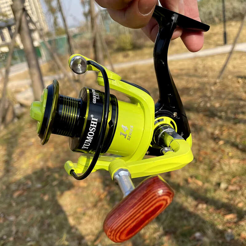 Новые рыболовные катушки с сигнализатором рыбы, фрикционная катушка 5-12 кг, серия OE 2000 3000 4000 5000 6000 7000, металлическая шпуля 5,2:1 Зеленый Розовый