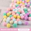 100 Pcs/Lot Macaron Pompom Fluffy Ball 10Mm Coloful Plush Ball Handmade Craft Diy Decor Toy Hairband Material Accessories