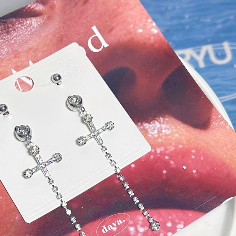 Zircon Cross Pendant Navel Ring Fashion Belly Button Ring For Women Sparkling Design For Vacations Or Gifts