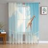 Animal Giraffe Probe Window Treatment Tulle Modern Sheer Curtains for Kitchen Living Room the Bedroom Curtains Decoration