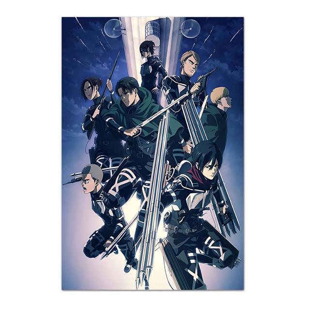 Аниме Атака Титанов постер Леви Аллен Микаса персонаж дома настенная живопись холст печать фотографии спальня