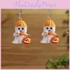 Themed Halloween Cartoon Ghost Milk Tea Pumpkin Pattern Women Earrings Acrylic