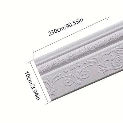 1 шт. 2,3 м x 10 см Самоклеящаяся 3D Трехмерная Напольная Плинтусная Наклейка на Стену Рамка для Телевизора Кромка Уплотнительная Полоса Пенопластовая Пояс