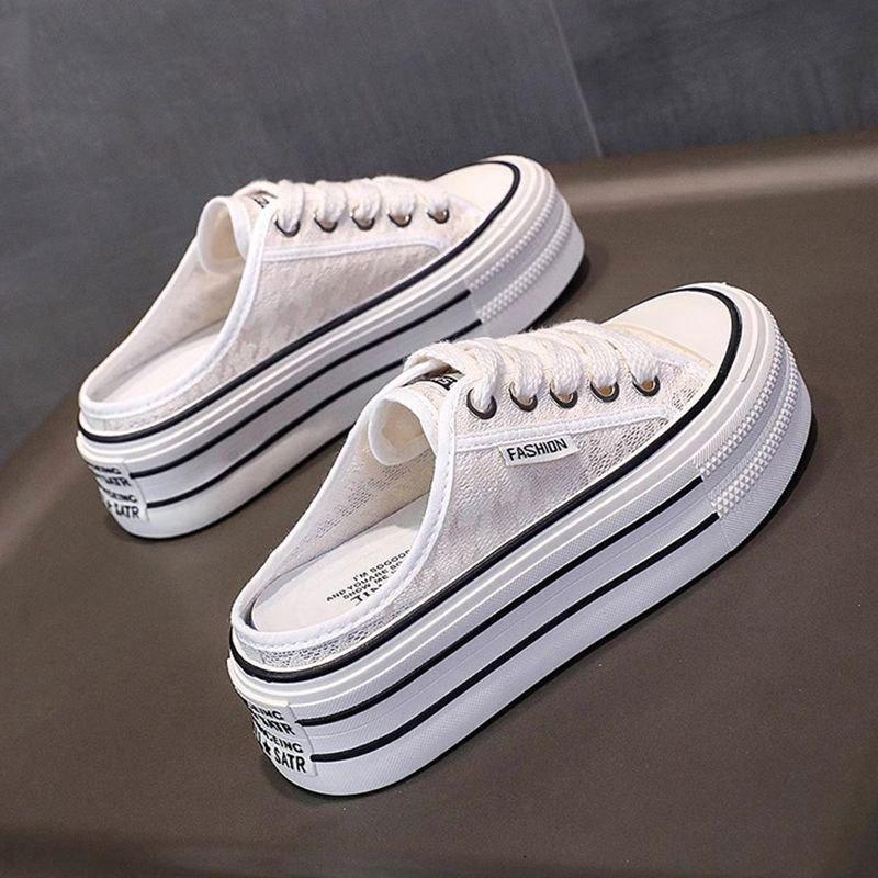 Шлепанцы на толстой подошве женские летние женские туфли уличные сетчатые туфли без каблуков полушлепанцы