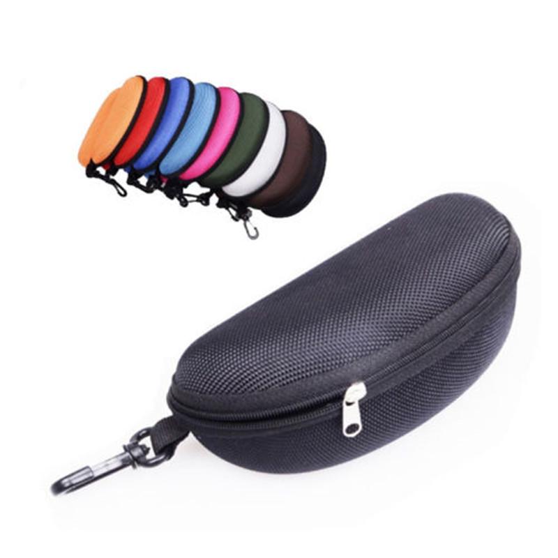Fashion Classic Portable Zipper Eye Sunglasses Glasses Box Case Clam Shell Protector Hard Pouch