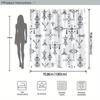 Черная геометрическая tribal шторка для душа - 70x70 дюймов, полиэстер, можно стирать в машине, современный минималистичный дизайн, модная тема