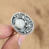 Natural Rainbow Moonstone Gemstone Promise Adjustable Ring 925 Silver For Girls