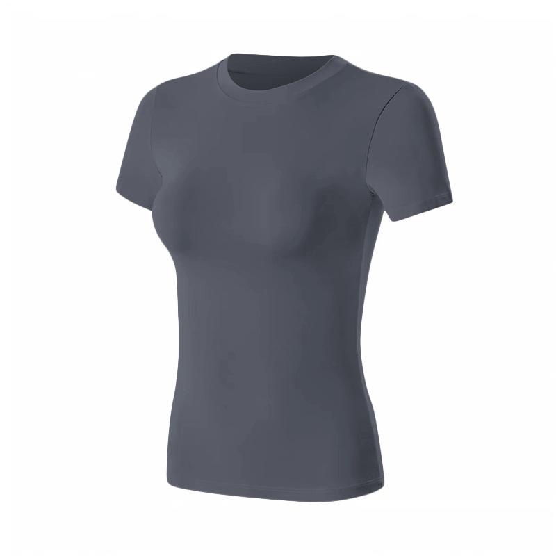 High elastic and breathable short-sleeved women's quick-drying, thin and skin-friendly sports tops Pilates running fitness clothes