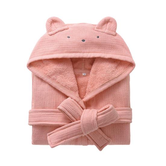 Yousheng Детский халат с капюшоном и поясом с карманом, плотный, мягкий, впитывающий воду, быстросохнущий, однотонный, для мальчиков и девочек, халат для малышей, пижамы, одежда для сна