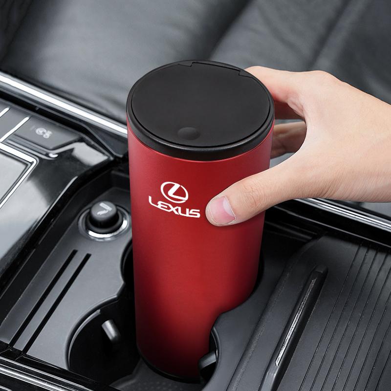 Portable Car Garbage Cup Aluminum Alloy Trash Can Ashtray For Lexus F-SPORT ES RX NX LS UX LM LX GX LC RZ IS CT GS RC HS SC TX