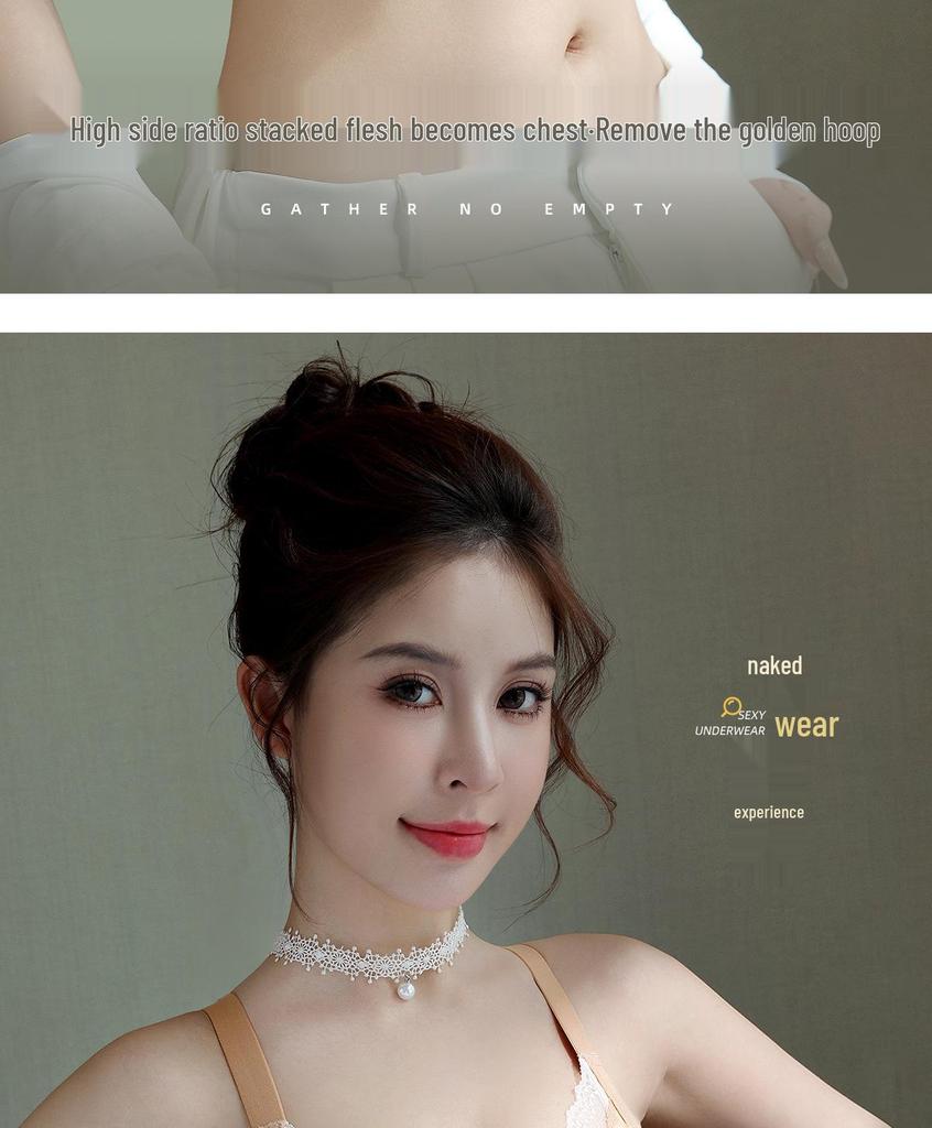 Wireless Lace Bra with Side Support and Anti-Sagging Design