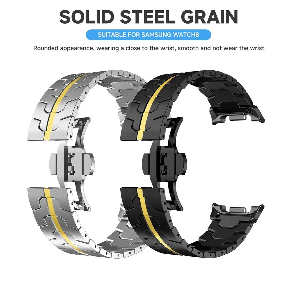 Stainless Steels Strap for Samsung Galaxy Watch 8 Classic 46mm 40mm/44mm Wristband Luxury Bracelet for Samsung Galaxy Watch 7 Ultra 47mm Accessories